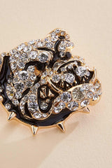 two tone embellished bulldog brooch Versona Jewelry