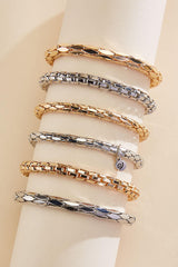 two tone stretch chain bracelet set Versona Jewelry