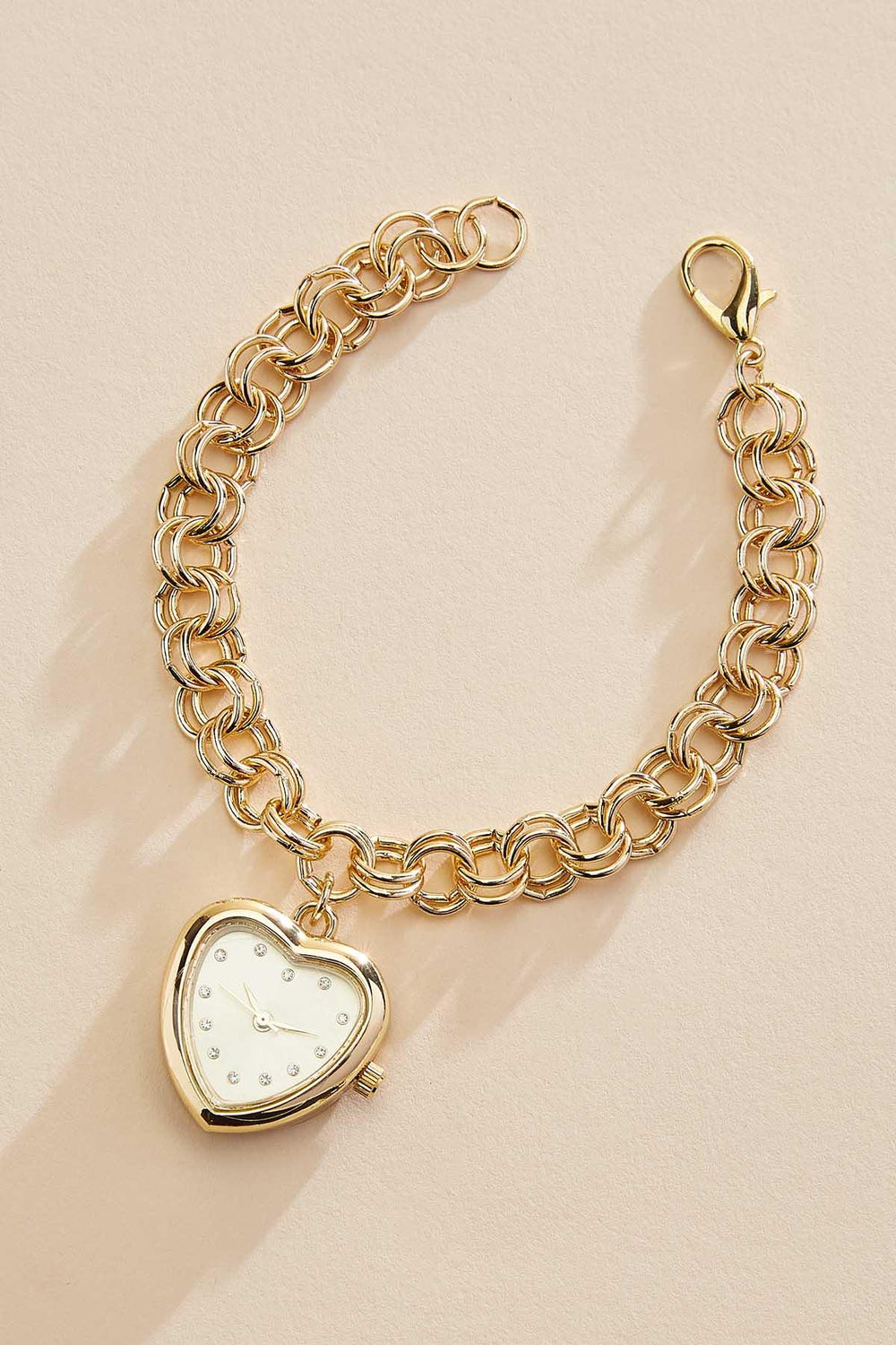 gold heart watch chain bracelet Versona Accessories|Jewelry