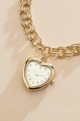 gold heart watch chain bracelet Versona Accessories|Jewelry