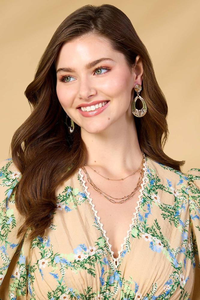 thread wrapped gold tear earrings Versona Trends|Jewelry