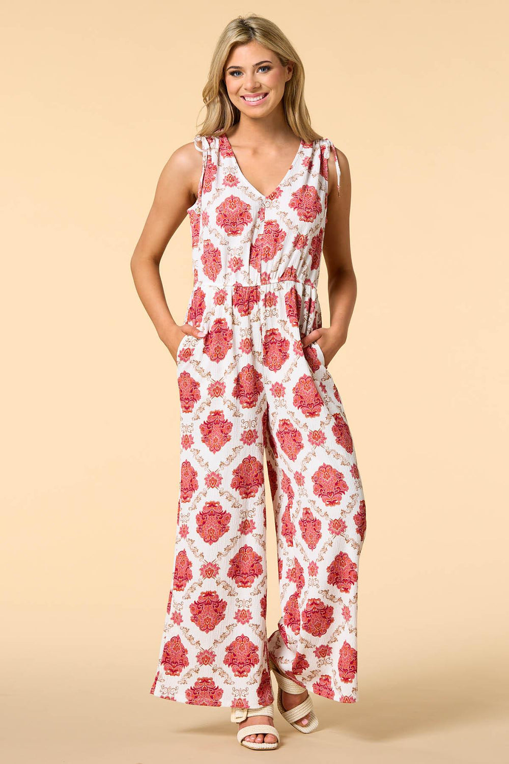 the fine print jumpsuit Versona Trends