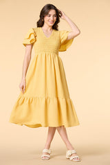smocking the boat midi dress Versona Trends