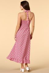 red spot style maxi dress Versona Trends