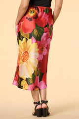 tropic blooms satin midi skirt Versona Trends|Apparel