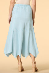 slanted view chambray midi skirt Versona Trends|Apparel