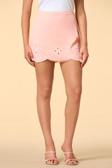 peach tea mini skort Versona Trends|Apparel