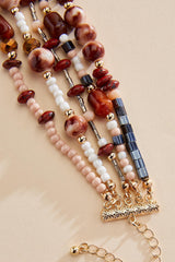 multicolor seed bead stone chain bracelet Versona Trends|Jewelry