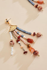 multicolor beaded fringe earrings Versona Trends