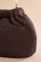raffia beaded handle bucket crossbody Versona Trends|Accessories