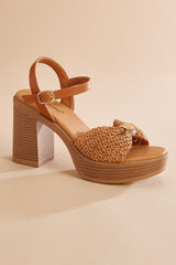 brown raffia platform heels Versona Trends|Shoes