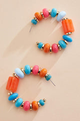 multicolor lucite beaded hoop earrings Versona Trends|Jewelry