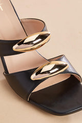 gold embellished double band heels Versona Trends|Shoes