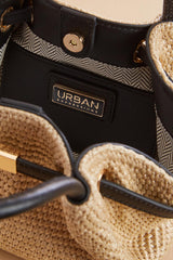 straw cinch top satchel Versona Trends|Accessories