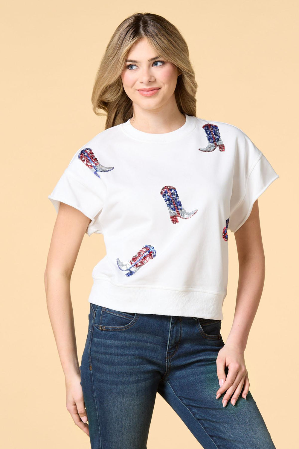 american cowgirl sequin tee Versona Trends