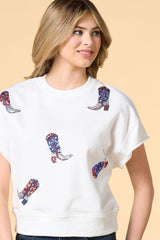 american cowgirl sequin tee Versona Trends