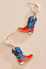 americana boot icon earrings Versona Trends