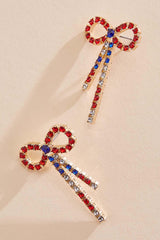 americana glass embellished bow earrings Versona Trends|Jewelry