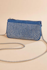 rhinestone denim mini pouch crossbody Versona Trends|Accessories