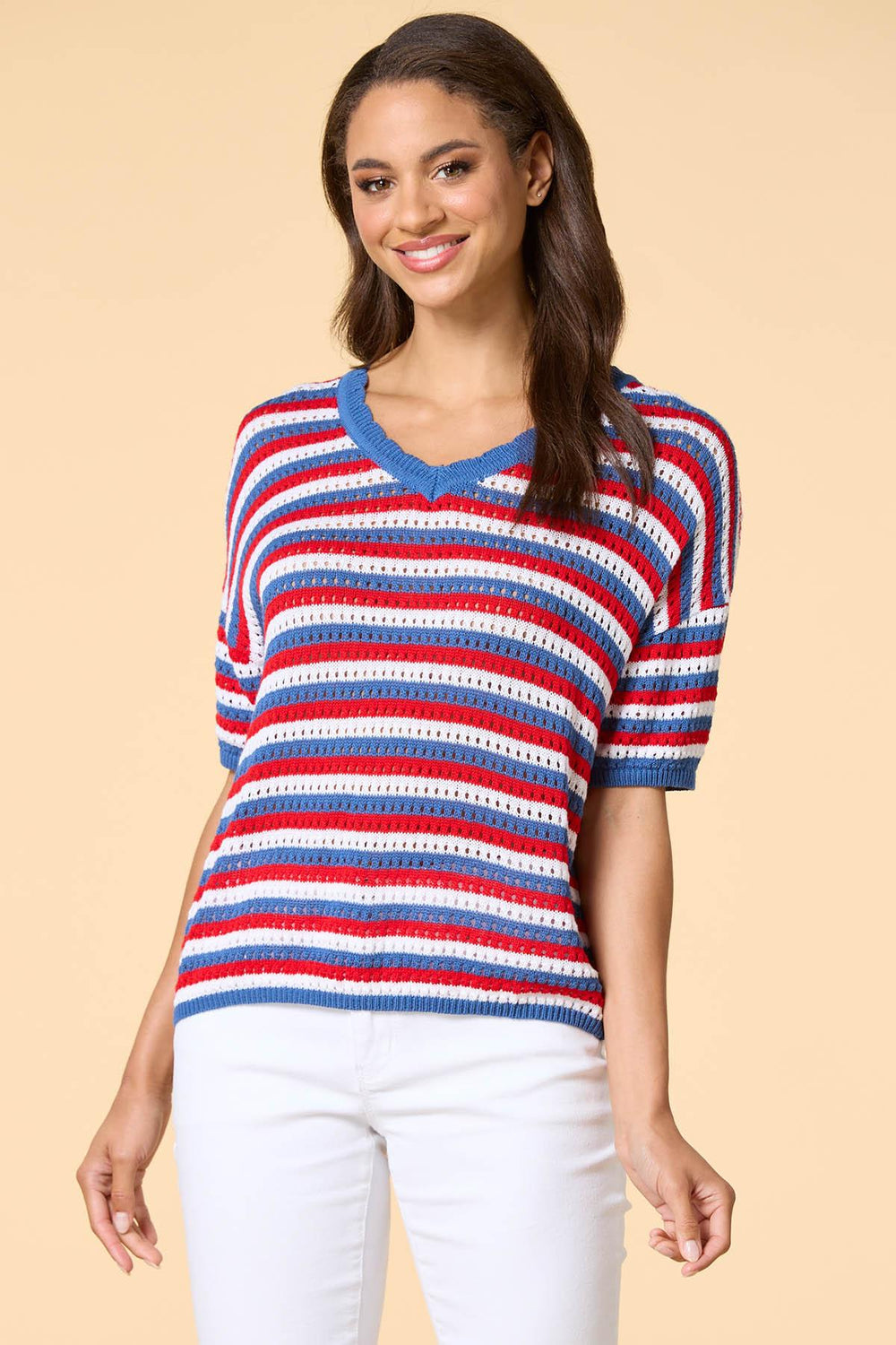 worn in the usa open knit sweater Versona Trends|Apparel