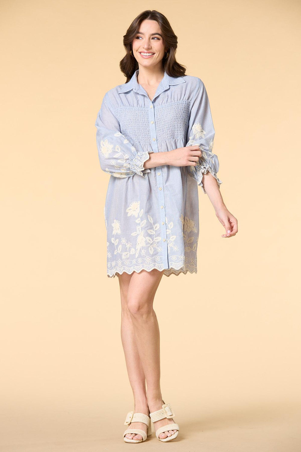 blossoming beauty shirt dress Versona Trends