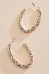 pave gold oval hoop earrings Versona Trends|Jewelry