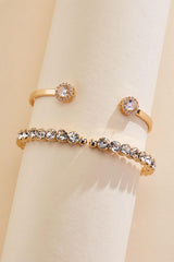 gold glass embellished cuff bracelet set Versona Trends|Jewelry