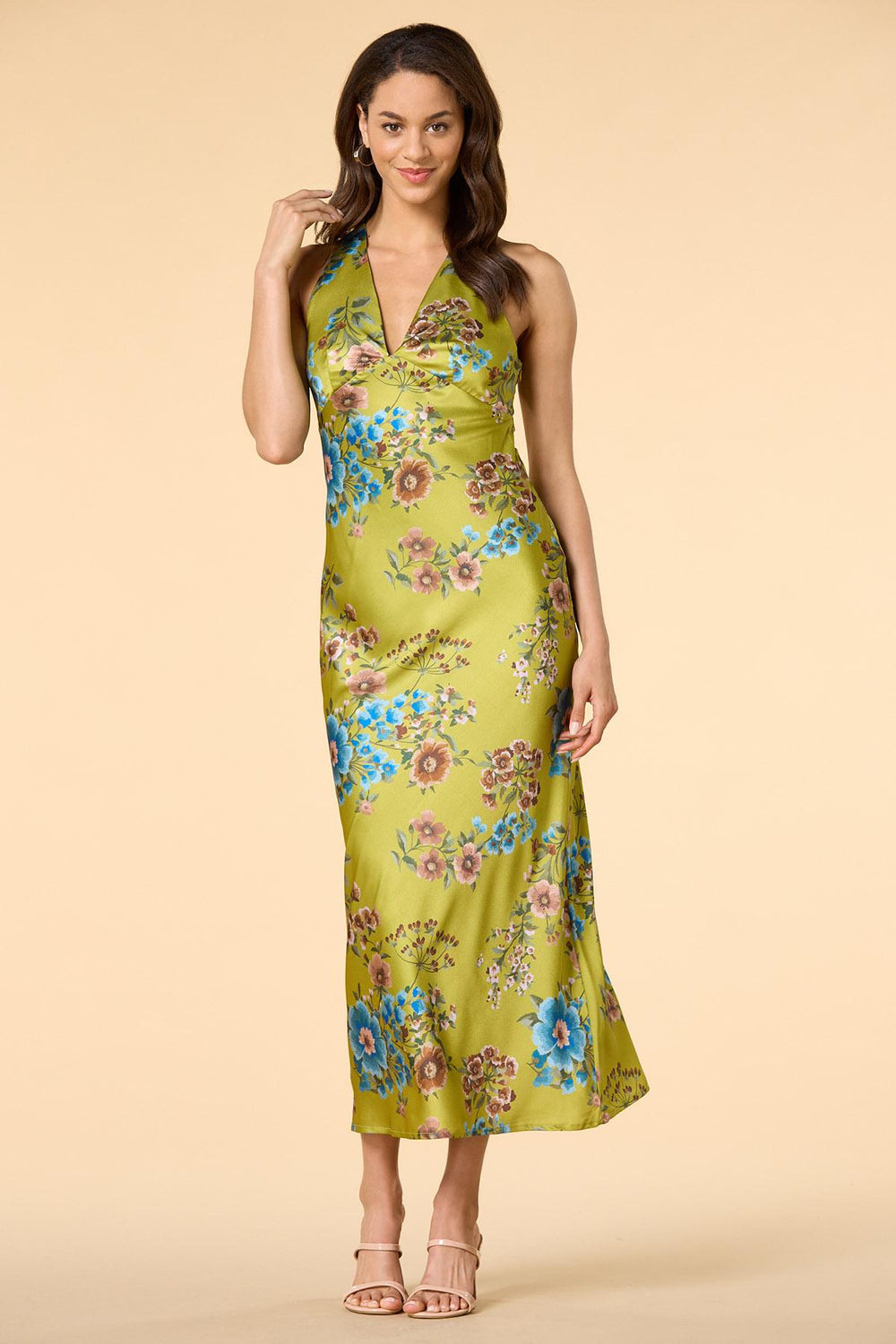 green gables satin maxi dress Versona Trends