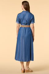 almost famous chambray maxi dress Versona Trends|Apparel