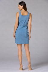 cache denim button down dress Versona Caché