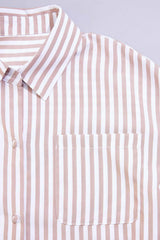 cache french cuff striped shirt- brown Versona Caché