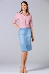 cache french cuff striped shirt- red Versona Caché
