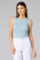 cache gold studded knit tank Versona Caché