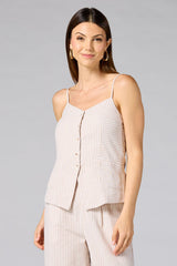 cache neutral striped vest Versona Caché