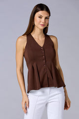 cache peplum hem knit vest Versona Caché