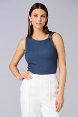 cache textured gold detail tank Versona Caché