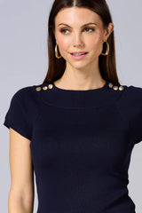cache shoulder button sweater Versona Caché