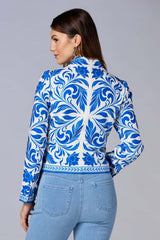 cache floral printed blazer Versona Caché