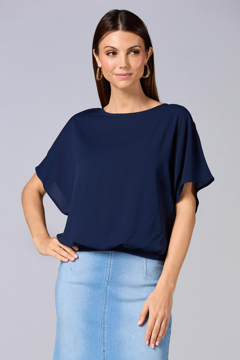 cache solid band hem top Versona Caché