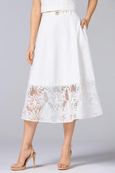 cache solid lace hem skirt Versona Caché