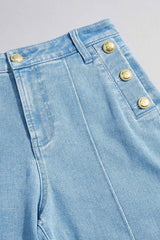 gold sailor button jeans Versona Caché