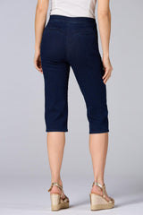 cache pintuck denim capri pants Versona Caché