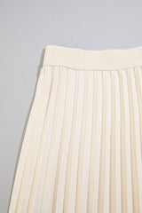 cache beige pleated crepe maxi skirt Versona Caché