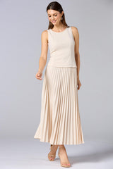 cache beige seamed crepe tank Versona Caché