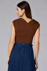 cache overlap knit top Versona Caché