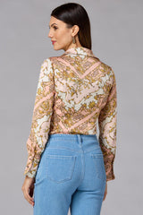 cache floral status print satin blouse Versona Caché