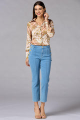 cache floral status print satin blouse Versona Caché