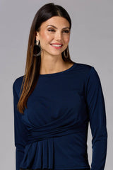 cache wrap side knit top - navy Versona Caché