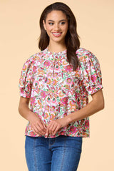 bright blooms top Versona Apparel