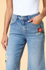 told you sew embroidered jeans Versona Apparel